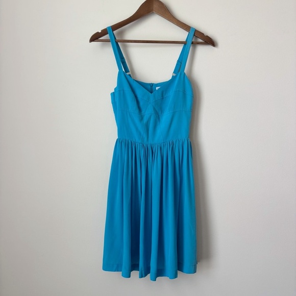 Amanda Uprichard Silk Dress Small Fit & Flare Blue - Picture 1 of 8